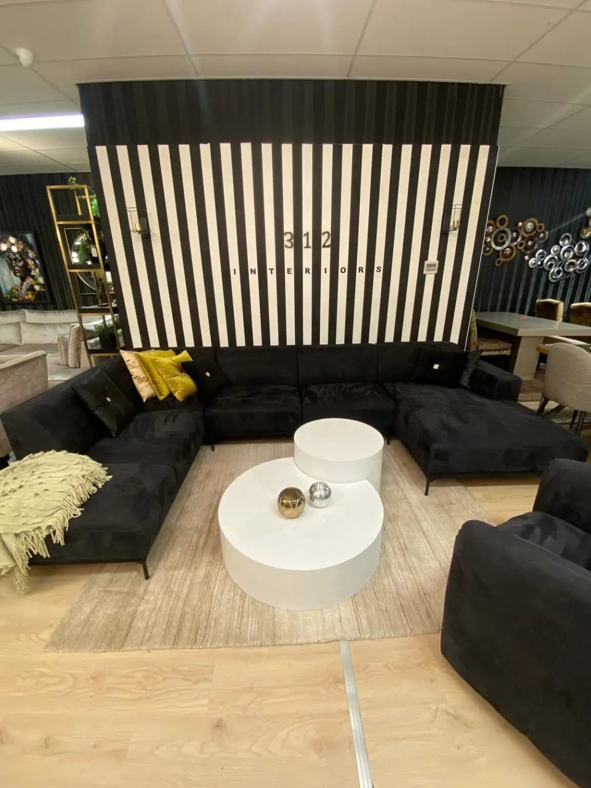 Hoekbank Milano – Compleet Zwart Micro Leer